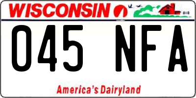 WI license plate 045NFA