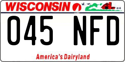WI license plate 045NFD