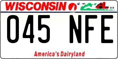 WI license plate 045NFE
