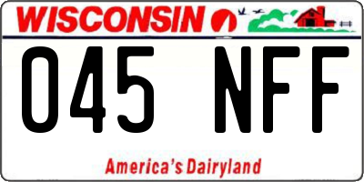 WI license plate 045NFF