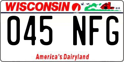 WI license plate 045NFG