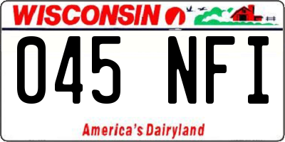 WI license plate 045NFI