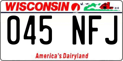 WI license plate 045NFJ