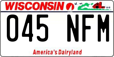 WI license plate 045NFM