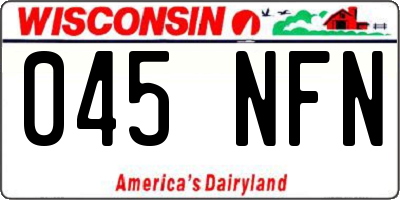 WI license plate 045NFN