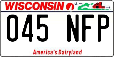 WI license plate 045NFP