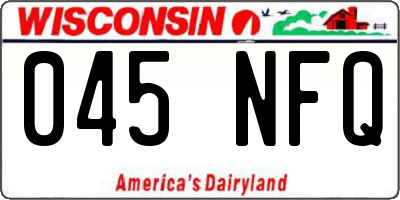 WI license plate 045NFQ
