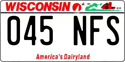 WI license plate 045NFS