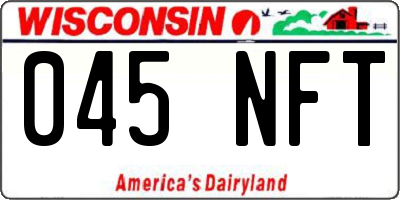 WI license plate 045NFT