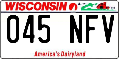WI license plate 045NFV