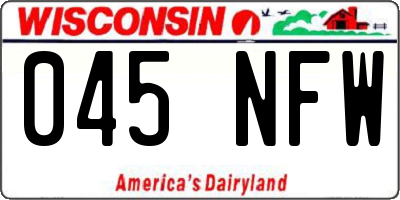WI license plate 045NFW