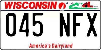 WI license plate 045NFX