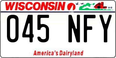WI license plate 045NFY