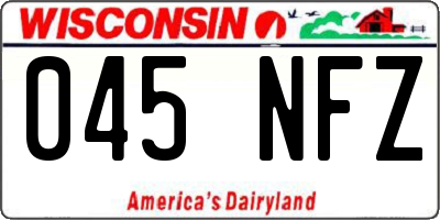 WI license plate 045NFZ