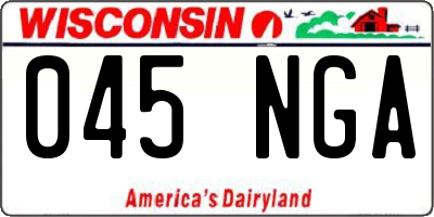 WI license plate 045NGA