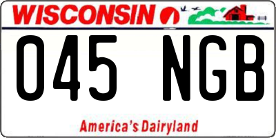 WI license plate 045NGB