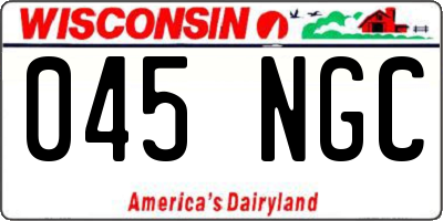 WI license plate 045NGC
