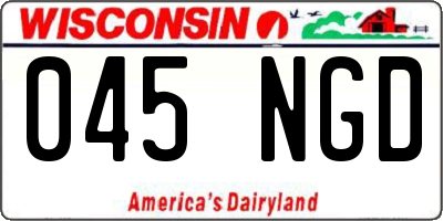 WI license plate 045NGD