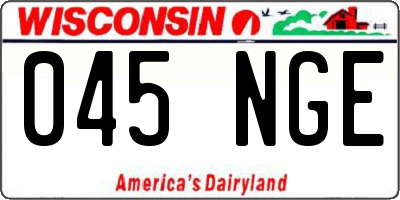 WI license plate 045NGE