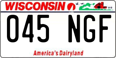 WI license plate 045NGF