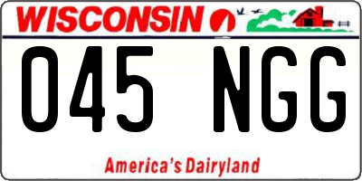 WI license plate 045NGG