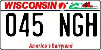 WI license plate 045NGH