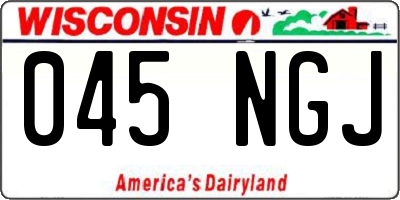 WI license plate 045NGJ