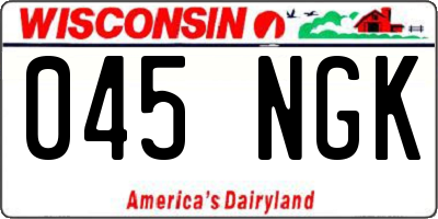 WI license plate 045NGK
