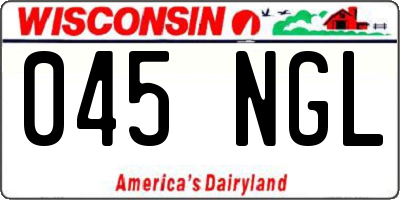 WI license plate 045NGL