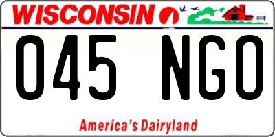 WI license plate 045NGO