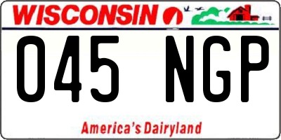 WI license plate 045NGP