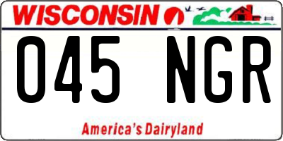 WI license plate 045NGR