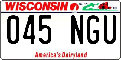 WI license plate 045NGU