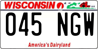 WI license plate 045NGW
