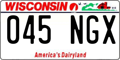 WI license plate 045NGX