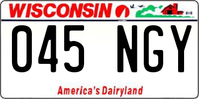 WI license plate 045NGY