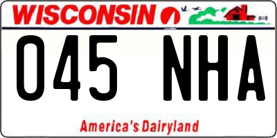 WI license plate 045NHA