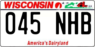 WI license plate 045NHB