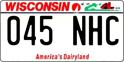 WI license plate 045NHC