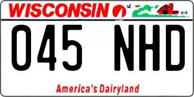 WI license plate 045NHD
