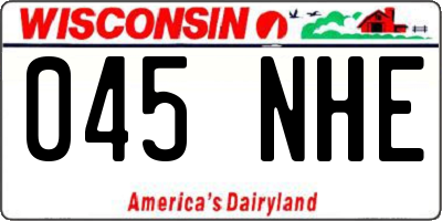 WI license plate 045NHE