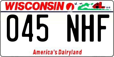 WI license plate 045NHF