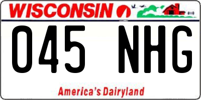 WI license plate 045NHG