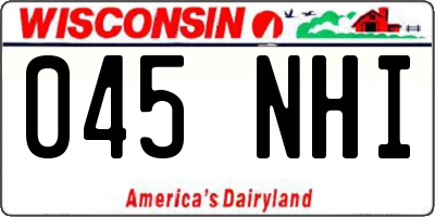 WI license plate 045NHI