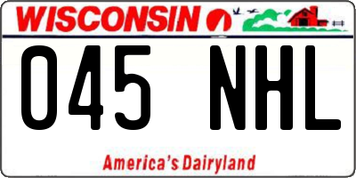 WI license plate 045NHL