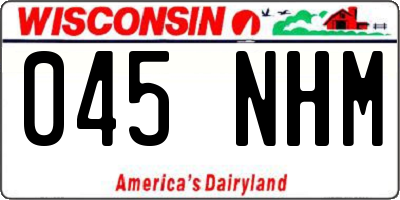 WI license plate 045NHM