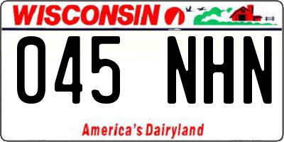 WI license plate 045NHN