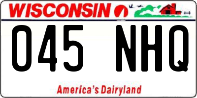 WI license plate 045NHQ