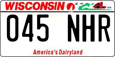 WI license plate 045NHR