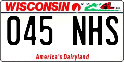 WI license plate 045NHS